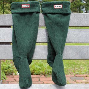 Hunter Rain Boot Socks Tall Fleece Green 8-10 LG